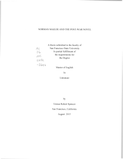NORMAN MAILER AND THE POST-WAR NOVEL A thesis submitted