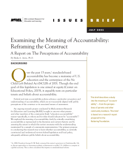 Examining the Meaning of Accountability: Reframing the Construct
