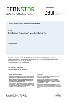 Ecological aspects of structural change