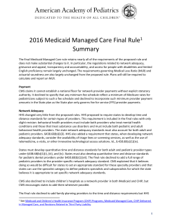 Medicaid Managed Care Final Rule Summary