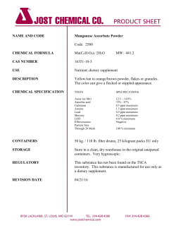 NAME AND CODE Manganese Ascorbate