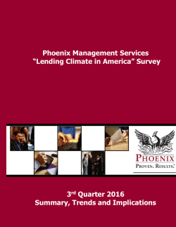 Phoenix Management Services &ldquo;Lending Climate in America