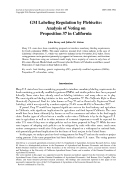 GM Labeling Regulation by Plebiscite: Analysis of Voting on