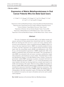 Expression of Matrix Metalloproteinases in Oral Cancer Patients