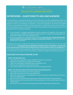 office of career services interviews &ndash; questions to