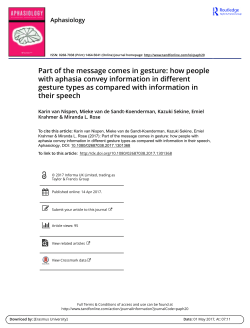 Part of the message comes in gesture: how people with aphasia