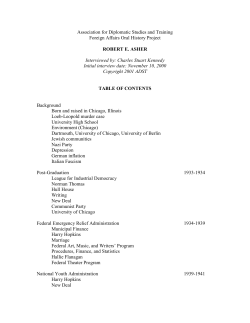 Asher, Robert E. - Association for Diplomatic Studies and Training