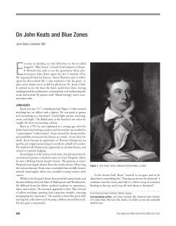 On John Keats and Blue Zones