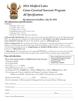 2016 Medford Lakes Canoe Carnival Souvenir Program Ad Speci