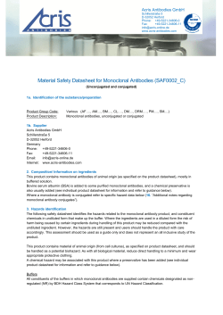 Material Safety Datasheet for Monoclonal