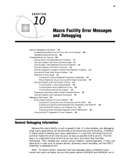 Macro Facility Error Messages and Debugging
