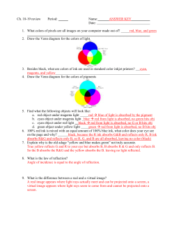 Ch. 18-19 review Period: Name: ANSWER KEY Date: 1. What colors