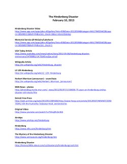 The Hindenberg Disaster February 10, 2013