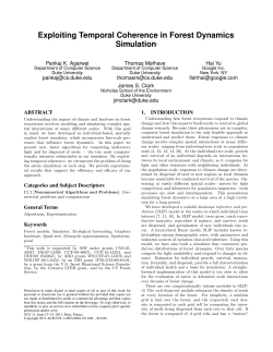 Exploiting Temporal Coherence in Forest Dynamics Simulation&lowast;