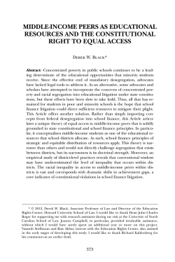 MIDDLE INCOME PEERS AS EDUCATIONAL RESOURCES AND