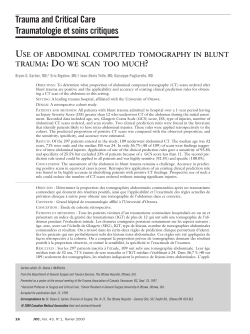 Use of abdominal computed tomography in blunt trauma