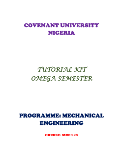 mce524 tutorial kit - Covenant University