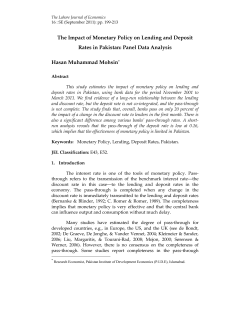 The Impact of Monetary Policy on Lending and Deposit Rates in