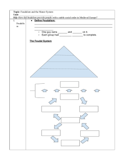 Topic: ​Feudalism and the Manor System Unit: ​ EQ: ​How did