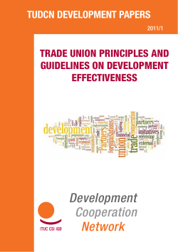 Trade Union Principles and Guidelines on Development