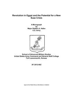 Revolution in Egypt and the Potential for a New Suez Crisis
