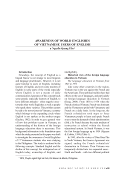 awareness of world englishes of vietnamese users of english