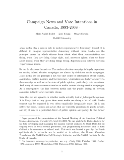 Campaign News and Vote Intentions in Canada, 1993