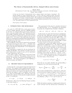 The theory of harmonically driven, clamped silicon micro-beams