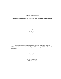 It Began with the Words Relating Text and Music in the Experience