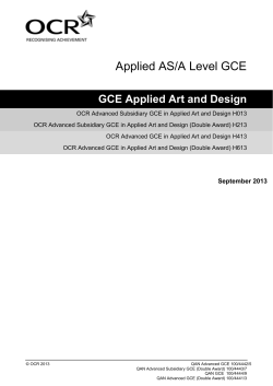 Specification - Applied AS/A Level Applied Art and Design