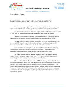 Edson Trekker Remembers Retracing Historic Trail in