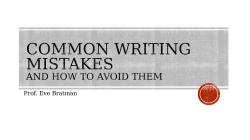 Common Writing MistakeS and how to avoid them