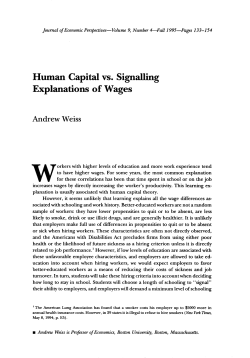 Human Capital vs. Signalling Explanations of Wages