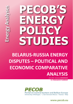 the PECOB`S energy analysis on Belarus and Russia
