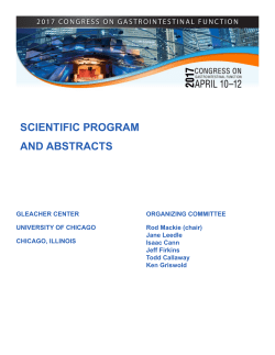 2017 Congress on Gastrointestinal Function