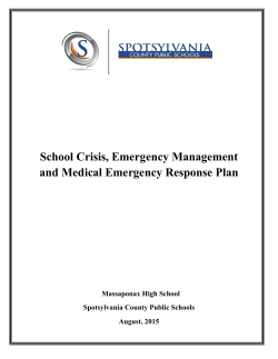 Crisis Response Plan - Spotsylvania County Schools