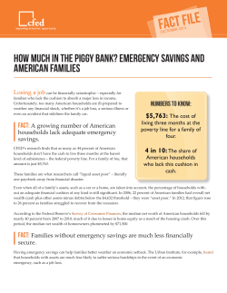 Emergency Savings and American Families