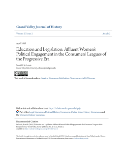 Affluent Women`s Political Engagement in the Consumers` Leagues