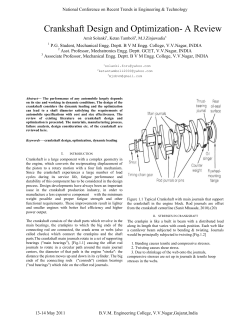 Crankshaft Design and Optimization
