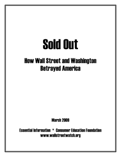 How Wall Street and Washington Betrayed