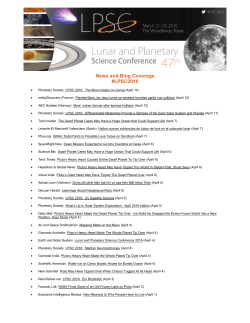 News and Blog Coverage #LPSC2016 - USRA