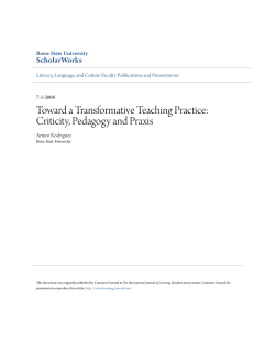 Toward a Transformative Teaching Practice: Criticity
