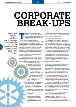 corporate- breakups - Peter Rayney Tax Consulting