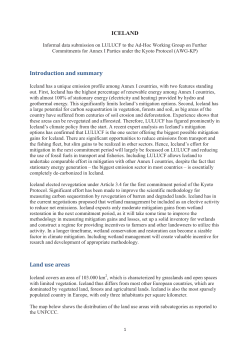 Informal data submission on LULUCF to the Ad-Hoc