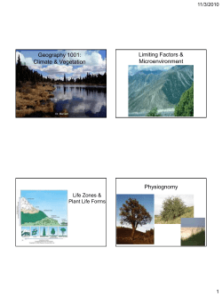Lecture 20: Succession and Biomes