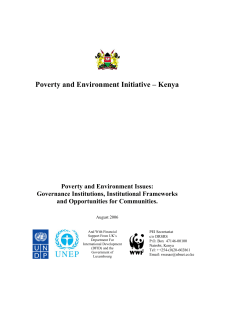 Poverty and Environment Initiative &ndash; Kenya