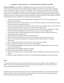 Exam Review: A New Government &ndash; The Constitution and the