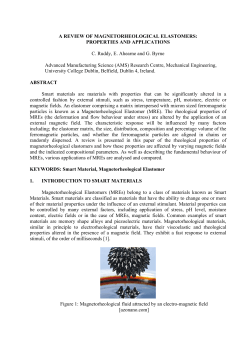 A REVIEW OF MAGNETORHEOLOGICAL ELASTOMERS