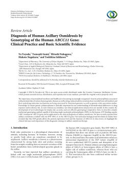 Diagnosis of Human Axillary Osmidrosis by Genotyping of the