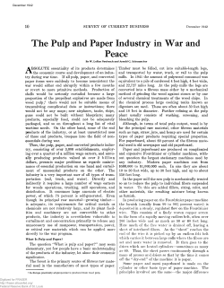 Pulp and Paper Industry in War and Peace
